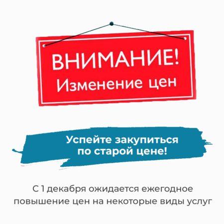 С 1 декабря ежегодное повышение цен